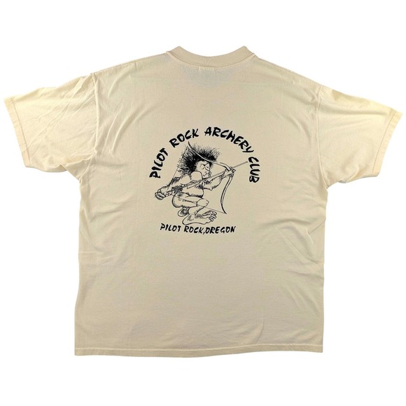 Hanes Other - Hanes Heavyweight Pilot Rock Archery Club T-Shirt Mens XL Cream 50/50